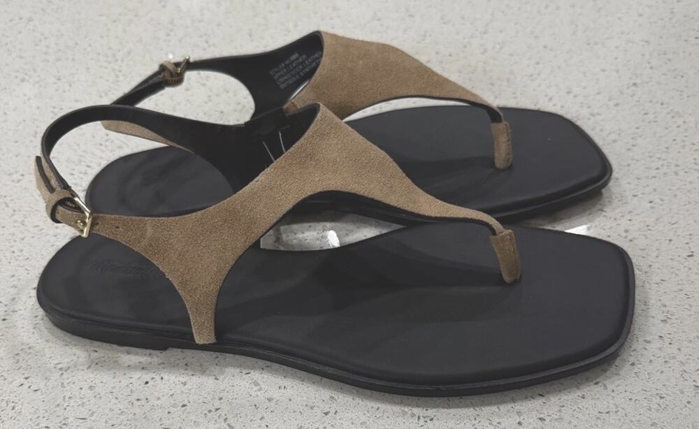 Madewell The Kira Covered Thong Sandal Leather Tan Women’s 10 Minimalist Summer